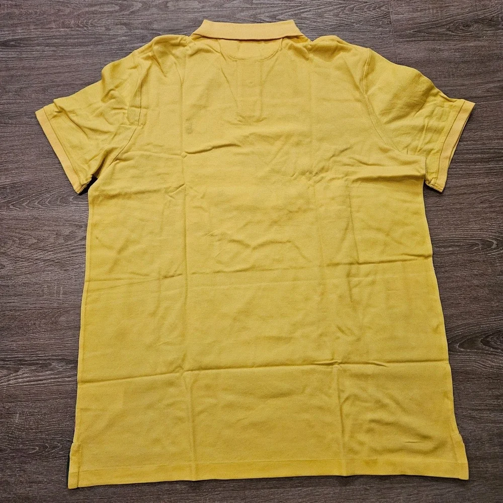 Polo Ralph Lauren Polo Shirt Mens XL Yellow Tropical Mesh Polo 67' Classic Fit